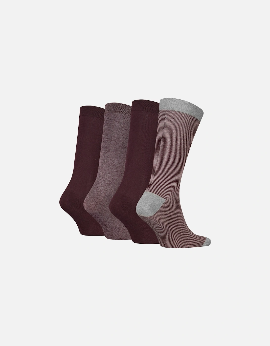 4 Pack Giftboxed Classic Mens Crew Socks Fudge/Grey Combo