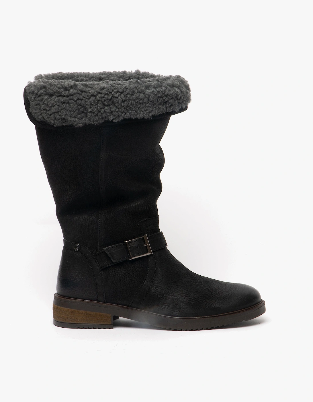 Hush Puppies Women's Hush Puppies BONNIE Womens Leather Mid Height Boots Black
