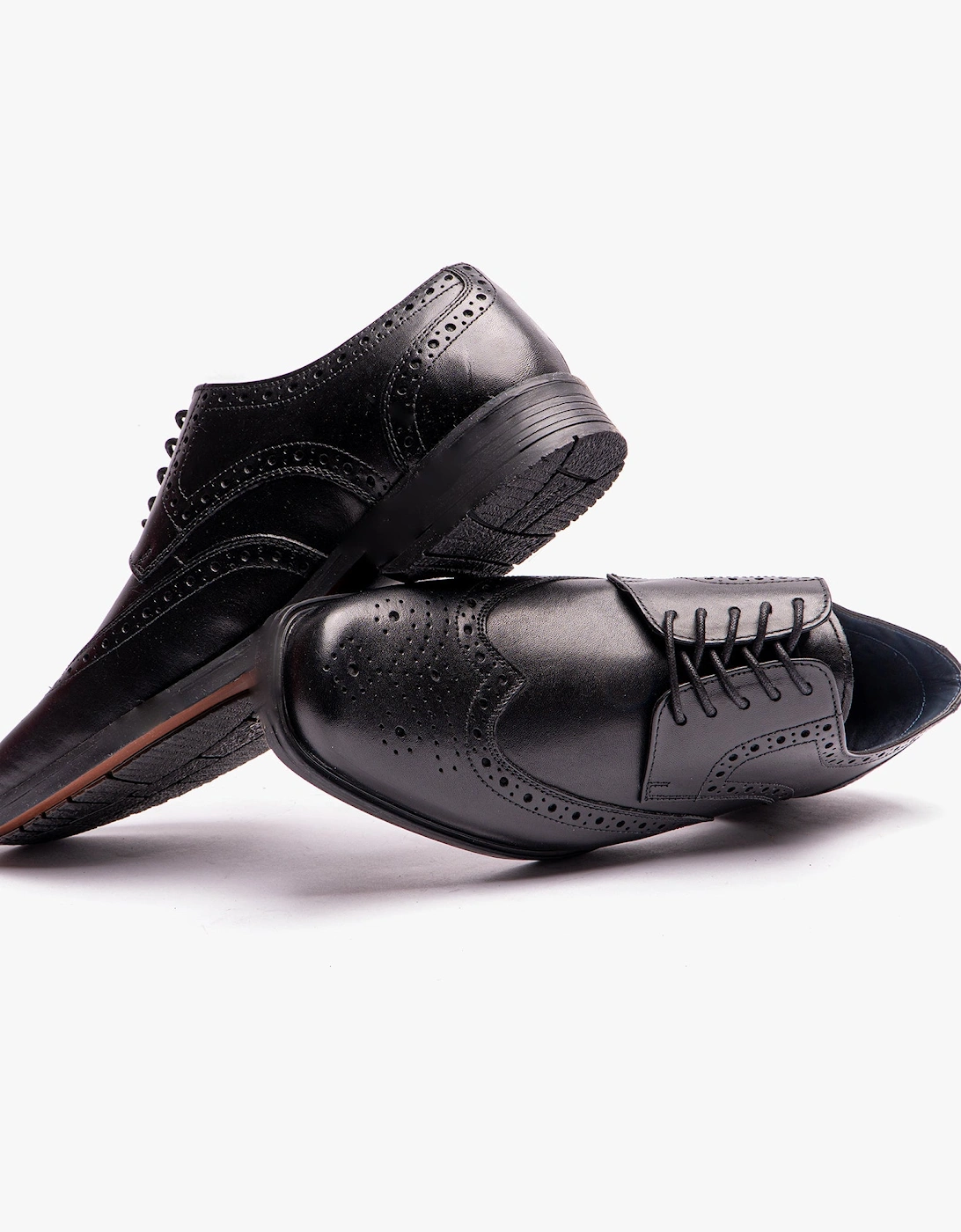 BRACE Mens Lace-Up Brogues Black