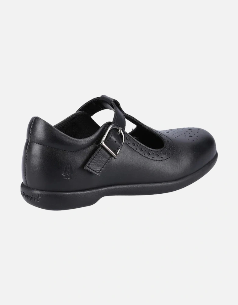 BRITNEY Girls Leather School Shoes Black