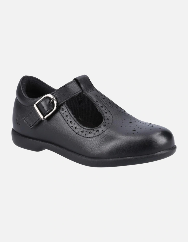 BRITNEY Girls Leather School Shoes Black