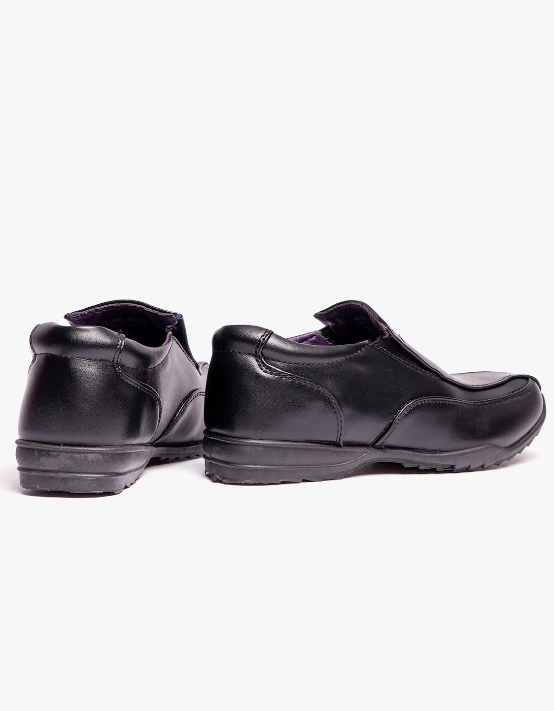 B612A Boys Slip On School Shoes Black