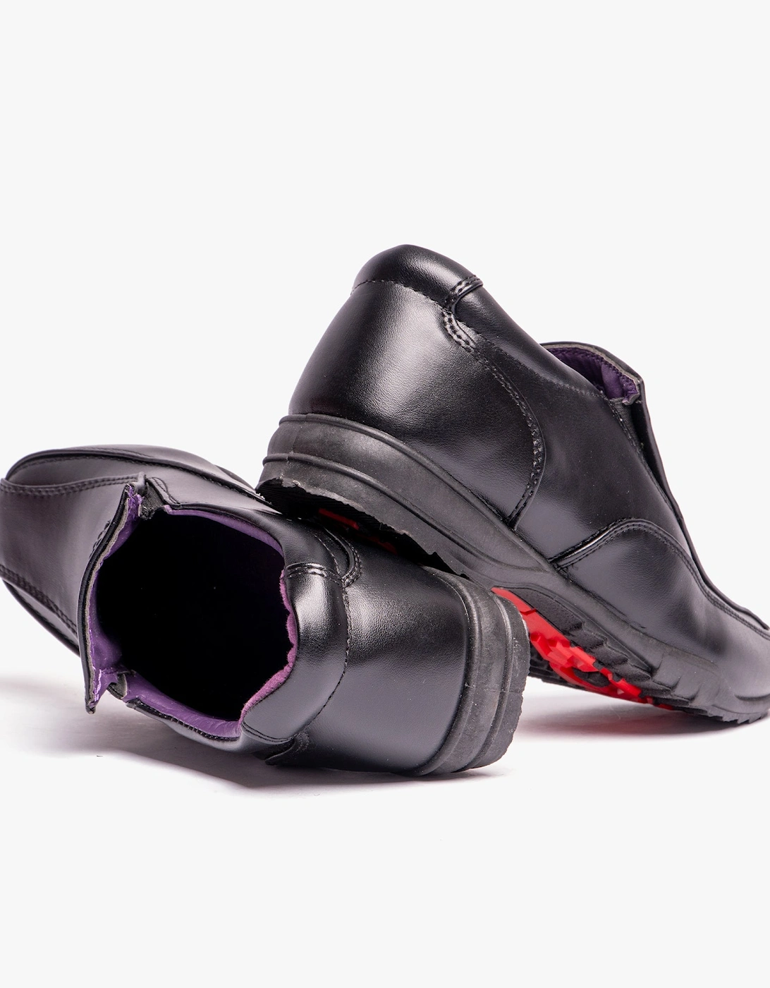 B612A Boys Slip On School Shoes Black