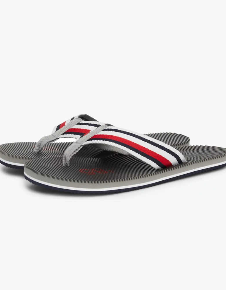 MASSAGE FOOTBED OLY Mens Flip Flops Antique Silver