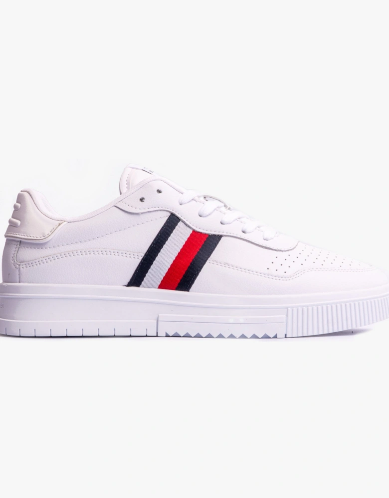 Mens SUPERCUP Stripes Leather Trainers White