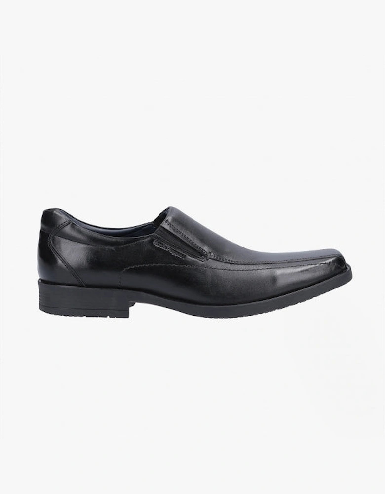 BRODY Mens Leather Slip On Shoes Black