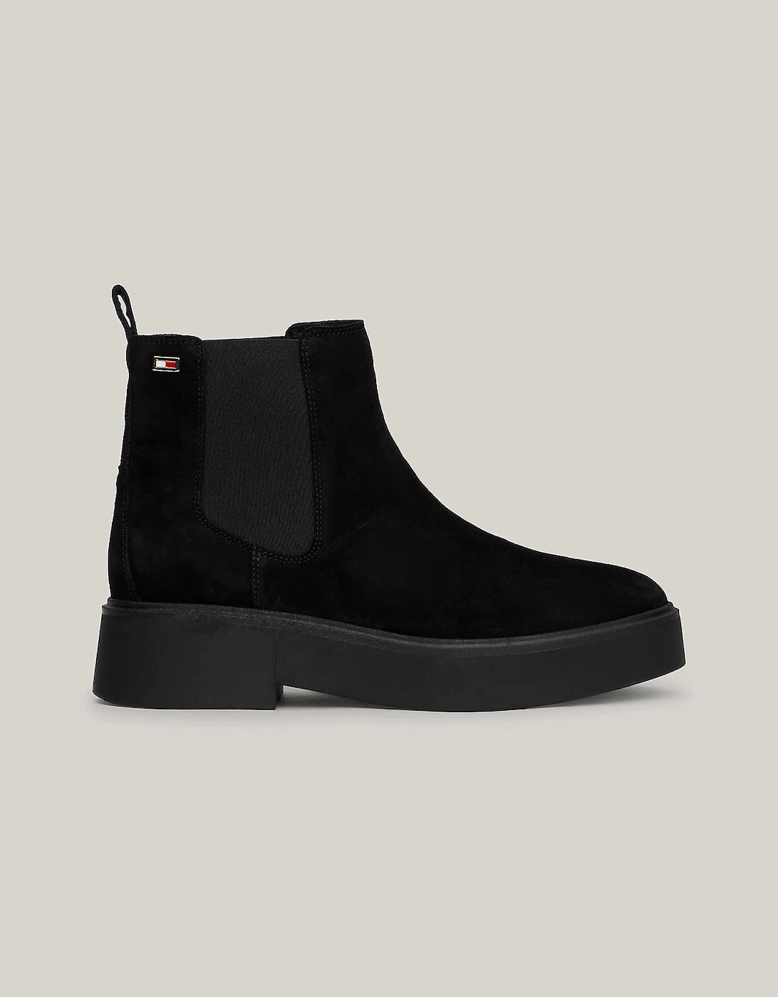 MINIMAL SUEDE Womens Chelsea Boots Black, 8 of 7