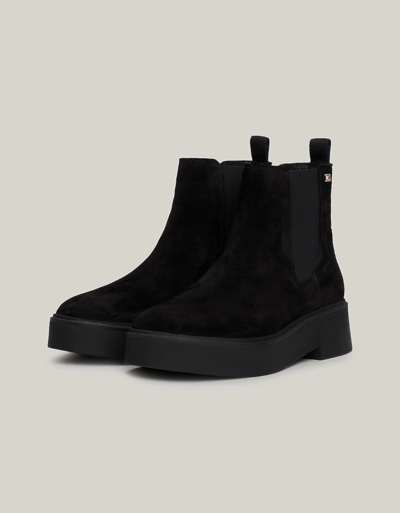 MINIMAL SUEDE Womens Chelsea Boots Black