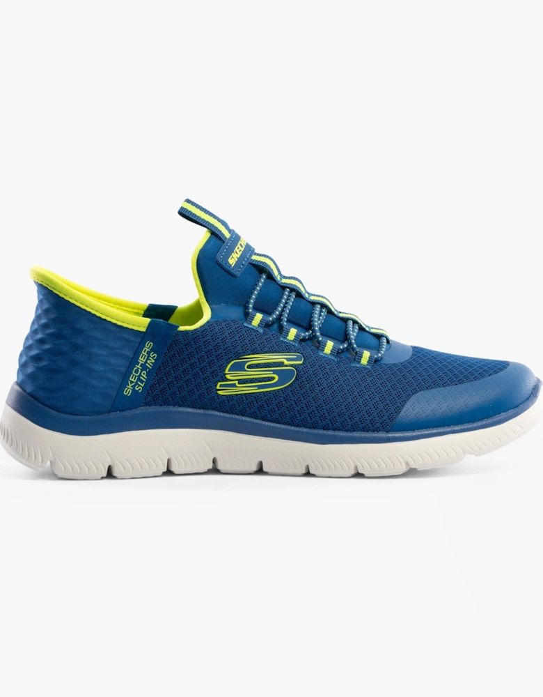 403833L/BLLM SUMMITS - HIGH RANGE Boys Trainers Blue/Lime