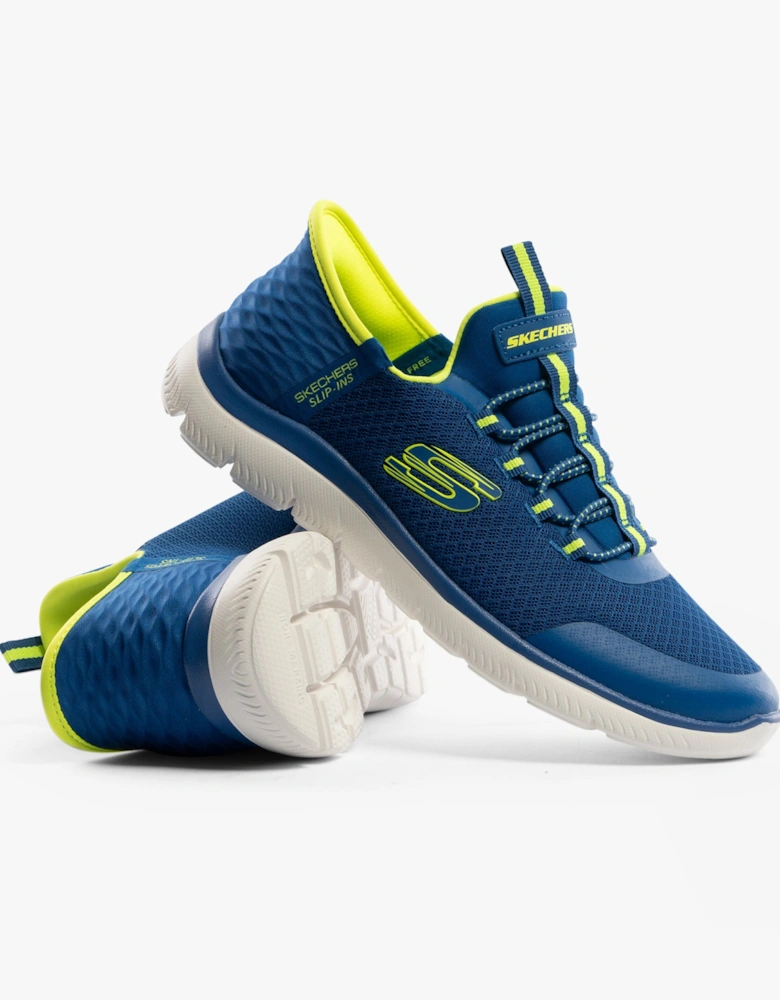 403833L/BLLM SUMMITS - HIGH RANGE Boys Trainers Blue/Lime