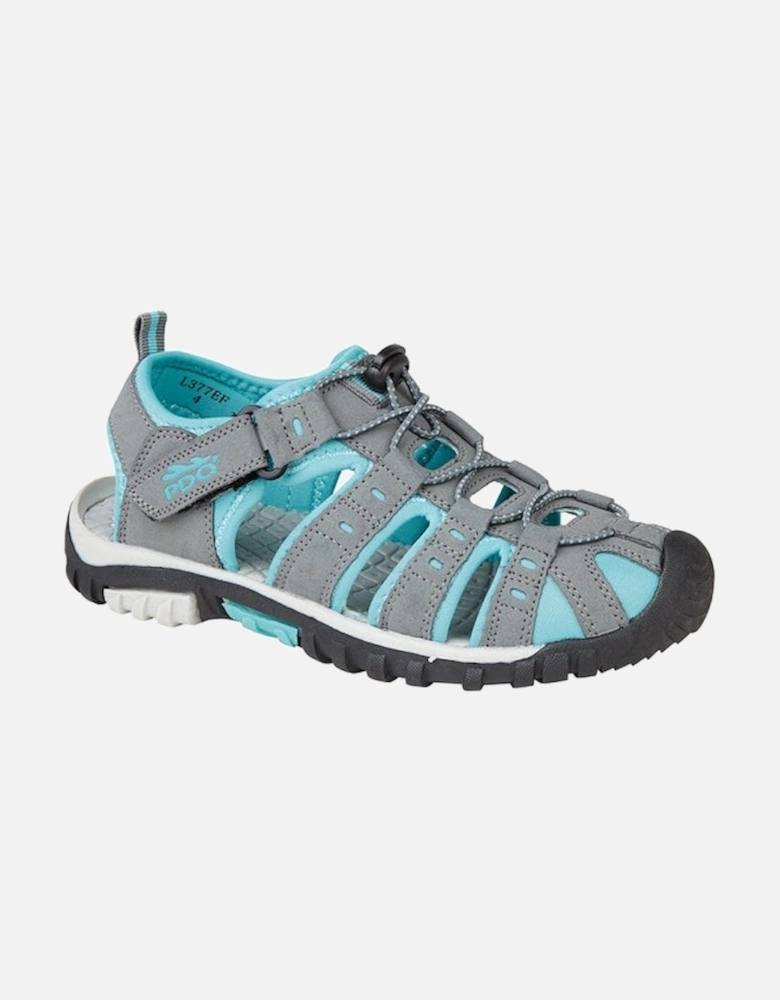 SASHA Womens Toggle & Velcro Summer Trail Sandals Grey/Mint