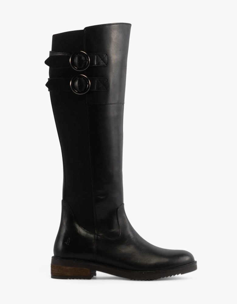 CARLA Womens Leather Tall Boots Black