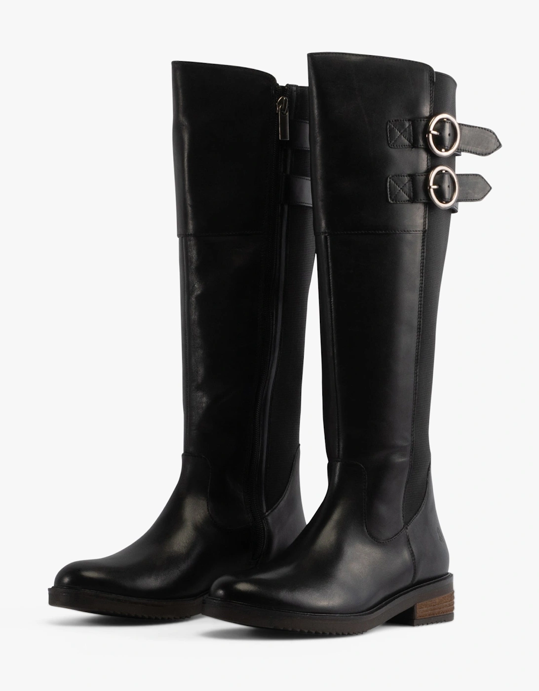 CARLA Womens Leather Tall Boots Black