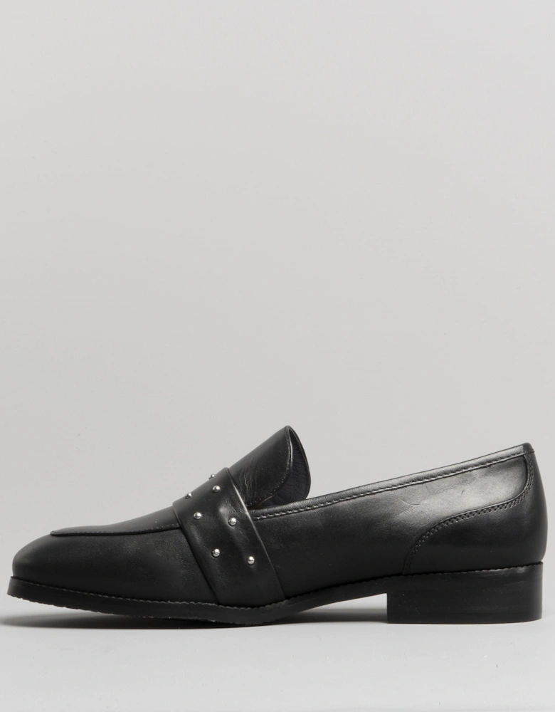 ROYAL Womens Leather Loafers Black