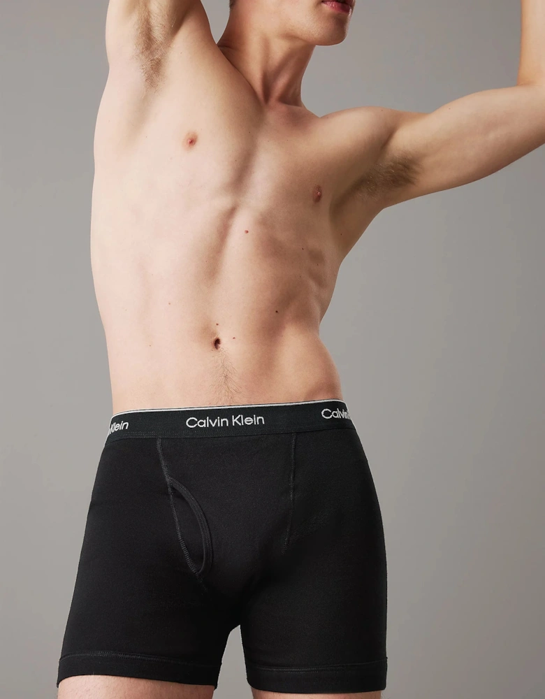 COTTON CLASSICS Mens 3 Pack Boxer Briefs Black