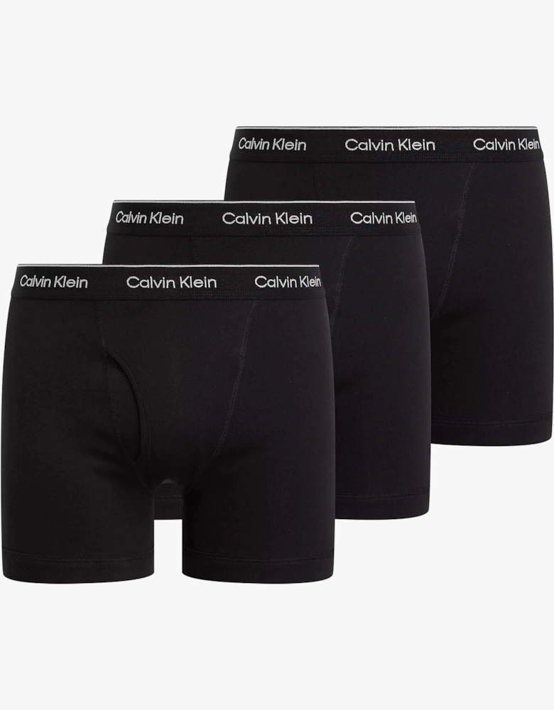 COTTON CLASSICS Mens 3 Pack Boxer Briefs Black