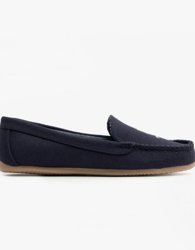 DECLAN BEAR Womens Moccasin Slippers Navy