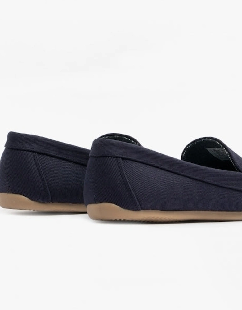 DECLAN BEAR Womens Moccasin Slippers Navy