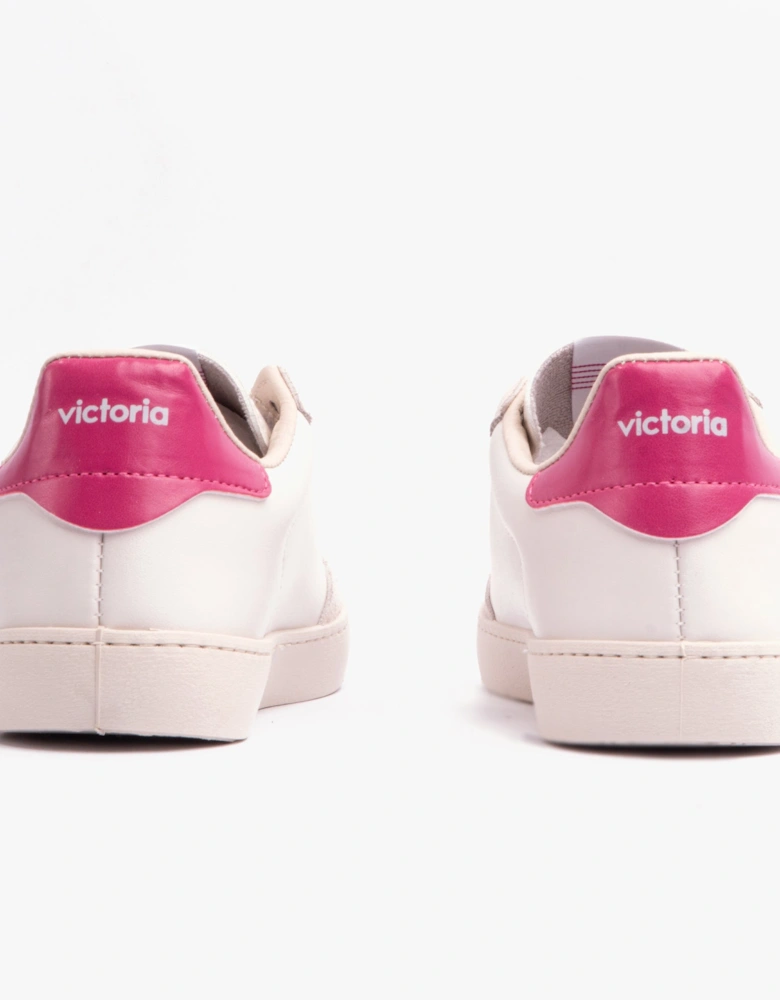 BERLIN FAUX LEATHER & SPLIT Womens Trainers Fucsia