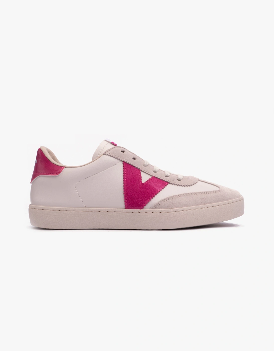 Victoria Women's Victoria BERLIN FAUX LEATHER & SPLIT Womens Trainers Fucsia - White