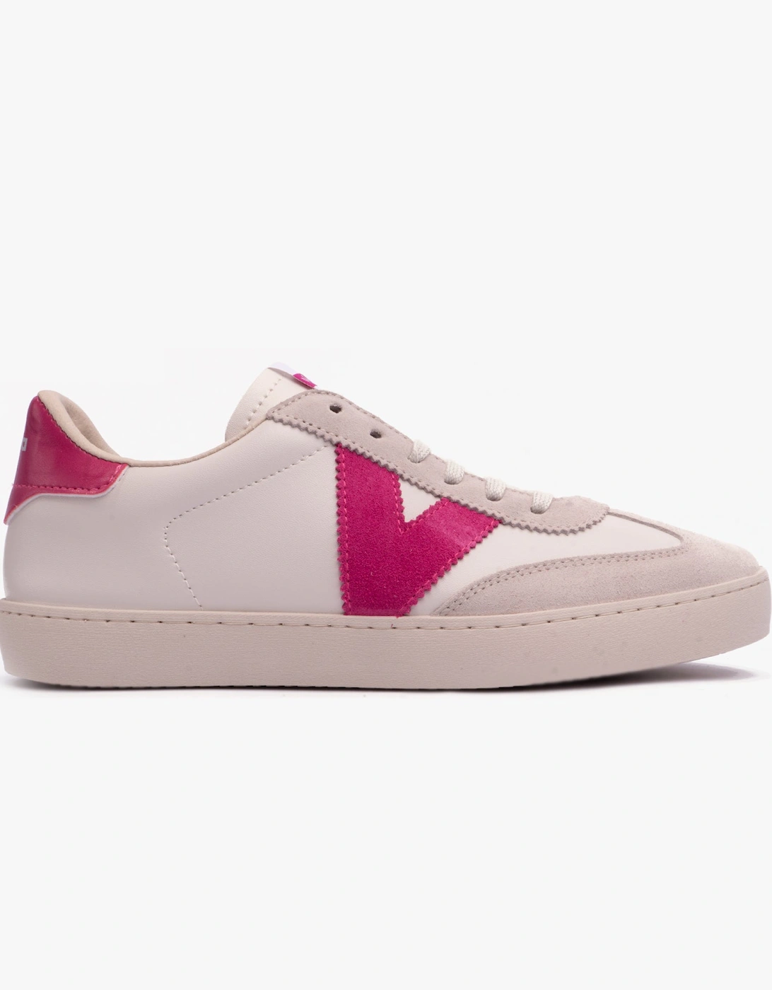 BERLIN FAUX LEATHER & SPLIT Womens Trainers Fucsia, 7 of 6