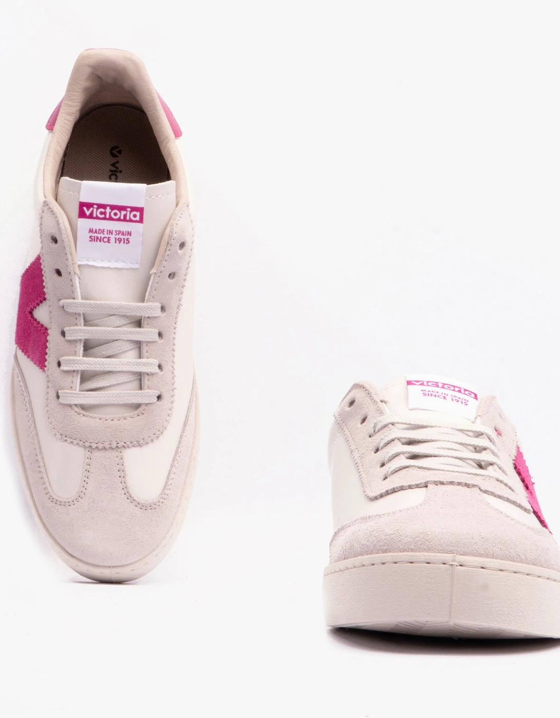 BERLIN FAUX LEATHER & SPLIT Womens Trainers Fucsia