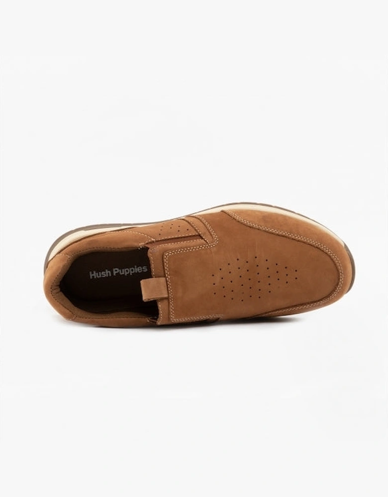 COLE Mens Leather Slip-On Trainers Tan