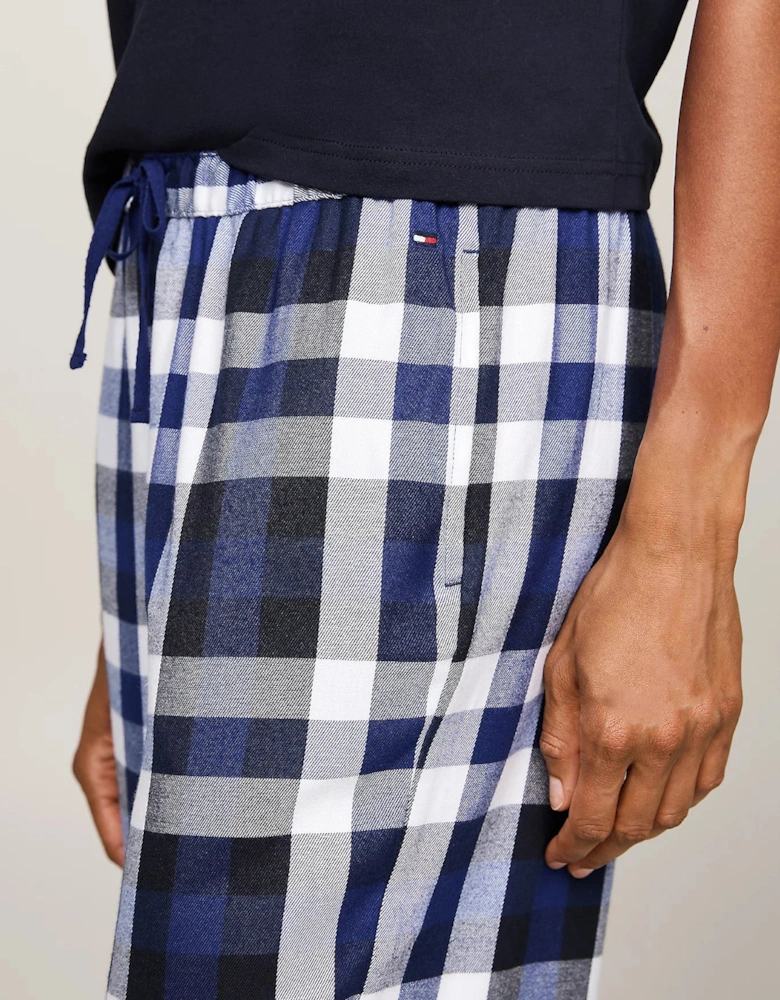 ORIGINAL Womens Flannel Pants Heritage Check Midi Blue Ink