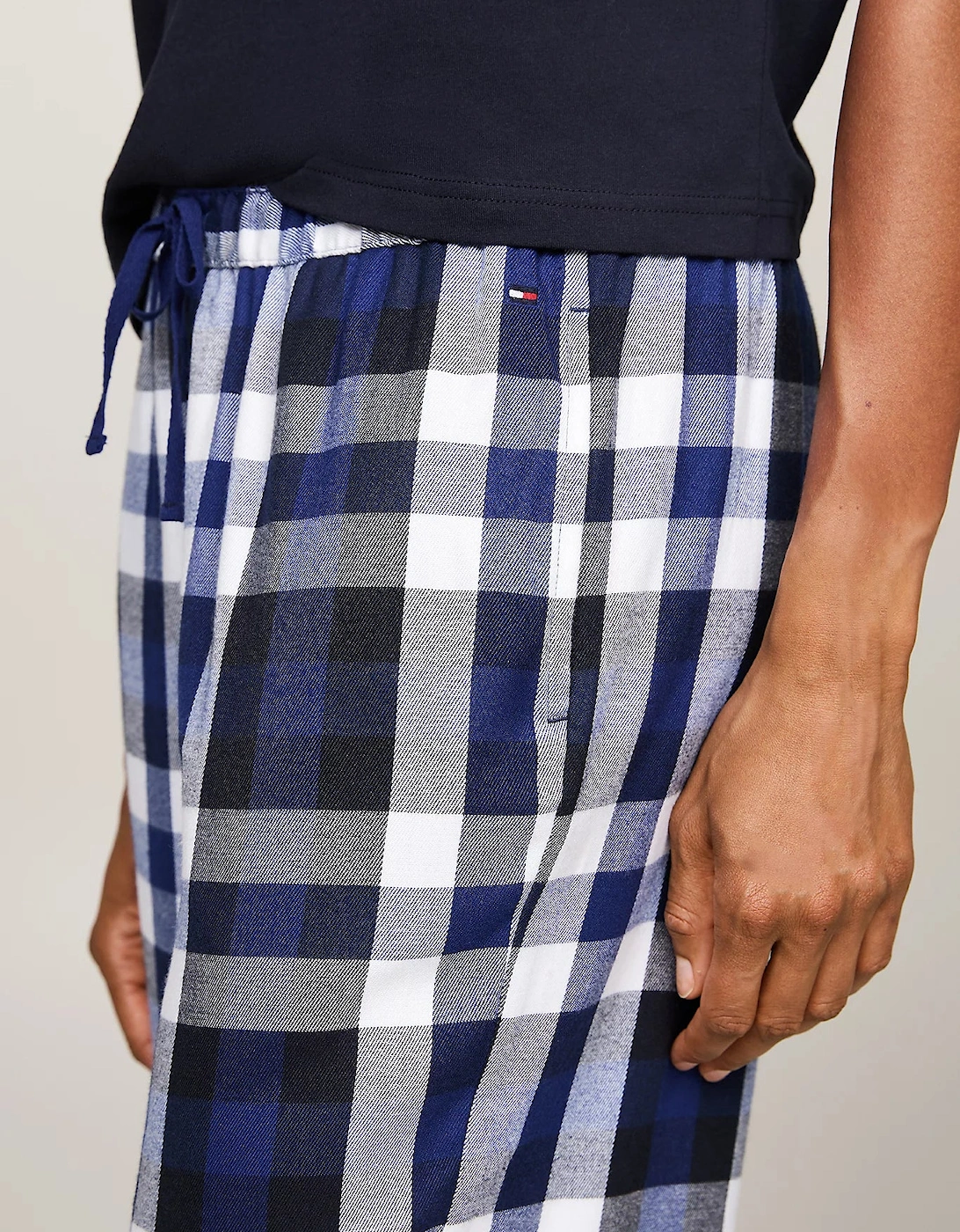 ORIGINAL Womens Flannel Pants Heritage Check Midi Blue Ink