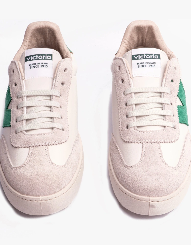 BERLIN FAUX LEATHER & SPLIT Womens Trainers Verde