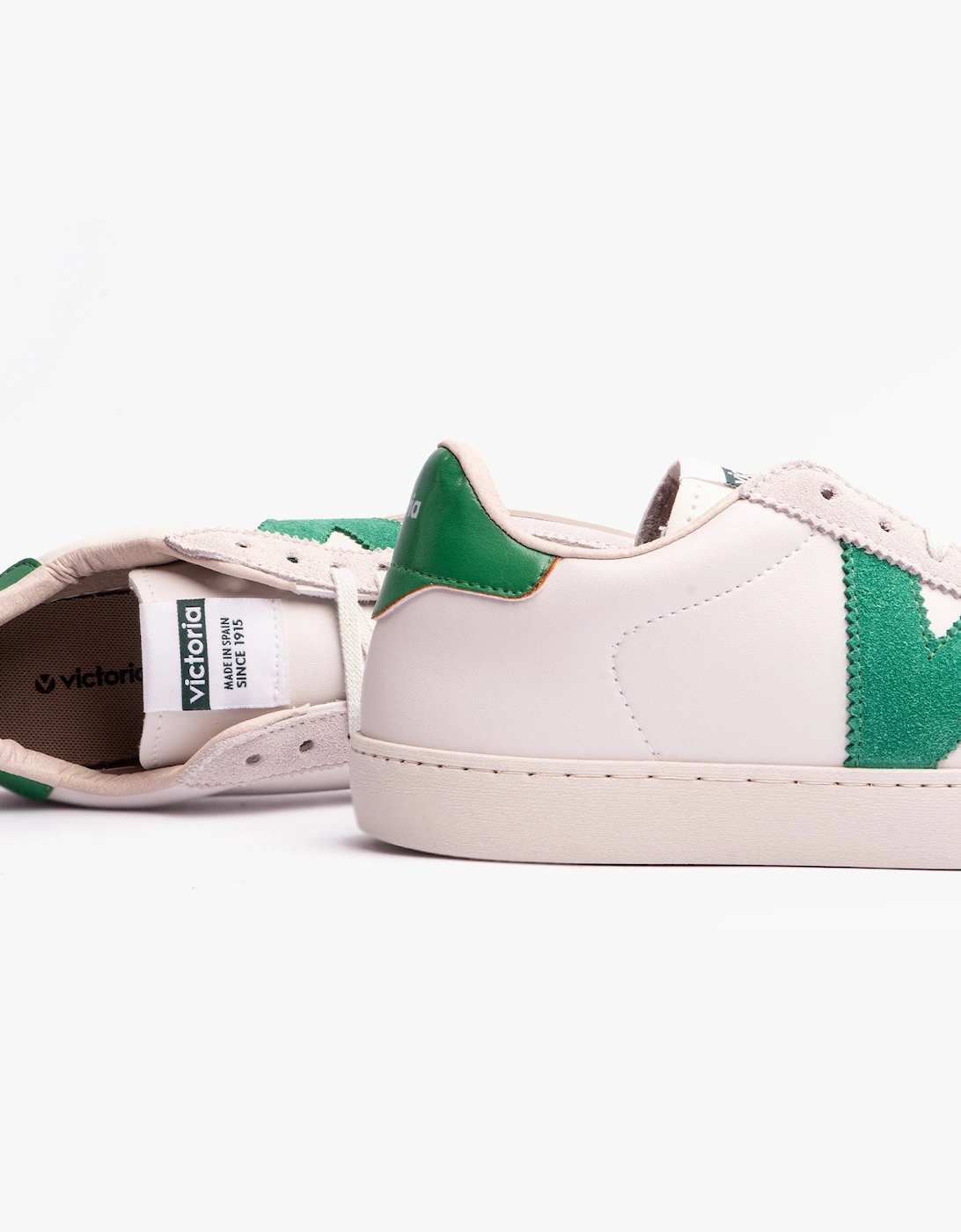 BERLIN FAUX LEATHER & SPLIT Womens Trainers Verde