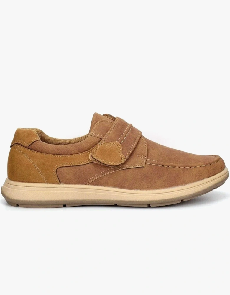 RODDY Mens Casual Touch Fasten Shoes Tan