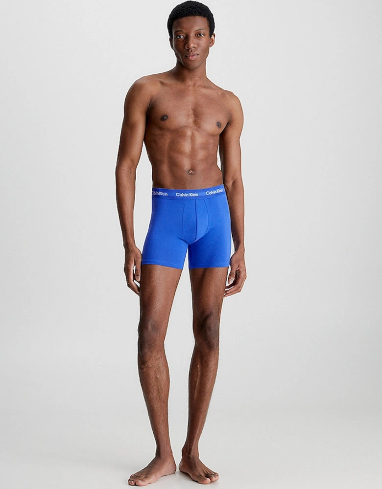 COTTON STRETCH 3 Pack Mens Boxer Briefs Black/Blueshadow/Cobaltwater