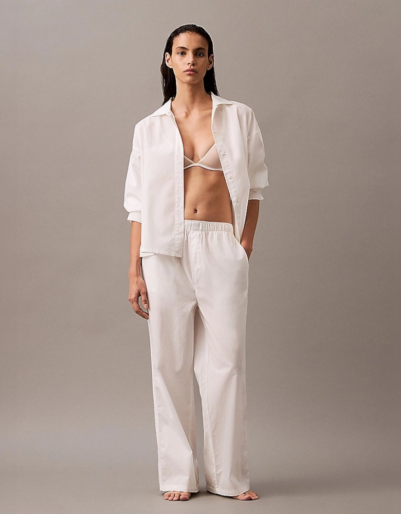 COTTON POPLIN Womens Pyjama Pants White