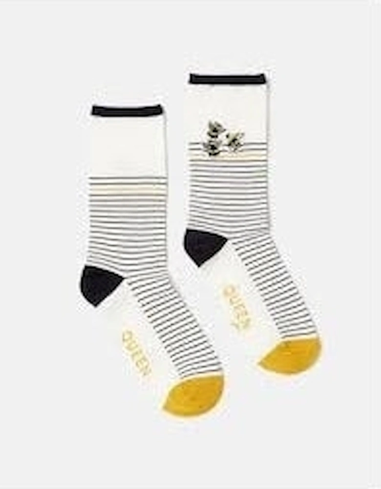 EXCELLENT EVERYDAY SINGLE Womens Socks Beestripe: UK 4-8