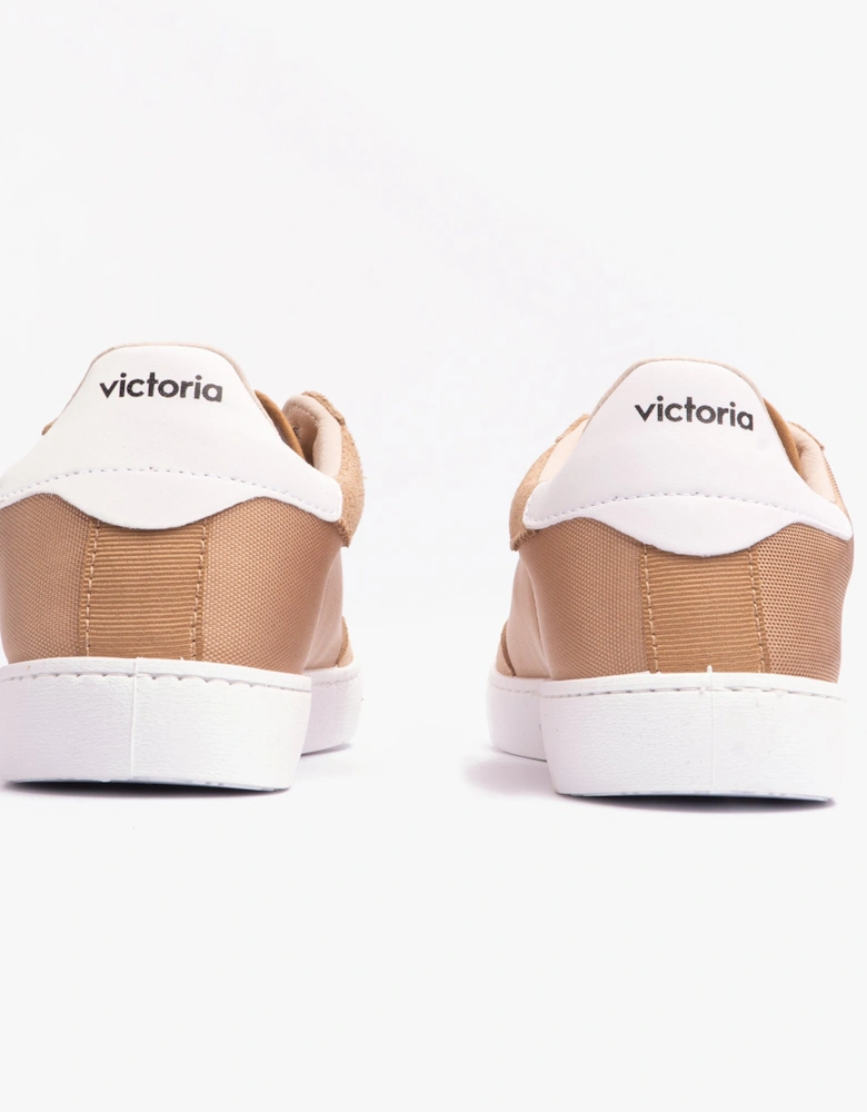 BERLIN SPLIT LEATHER & NYLON Womens Trainers Taupe