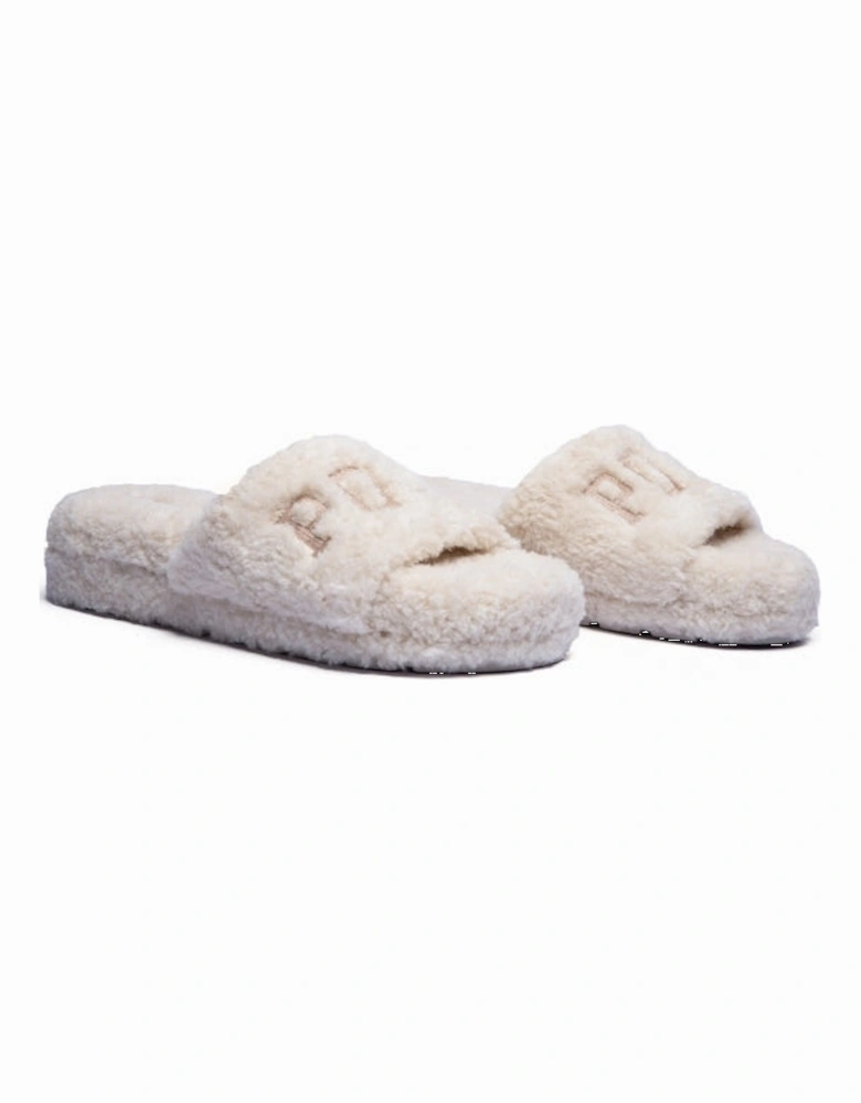 ROBIN PLATFORM Womens Slide Slippers Cream