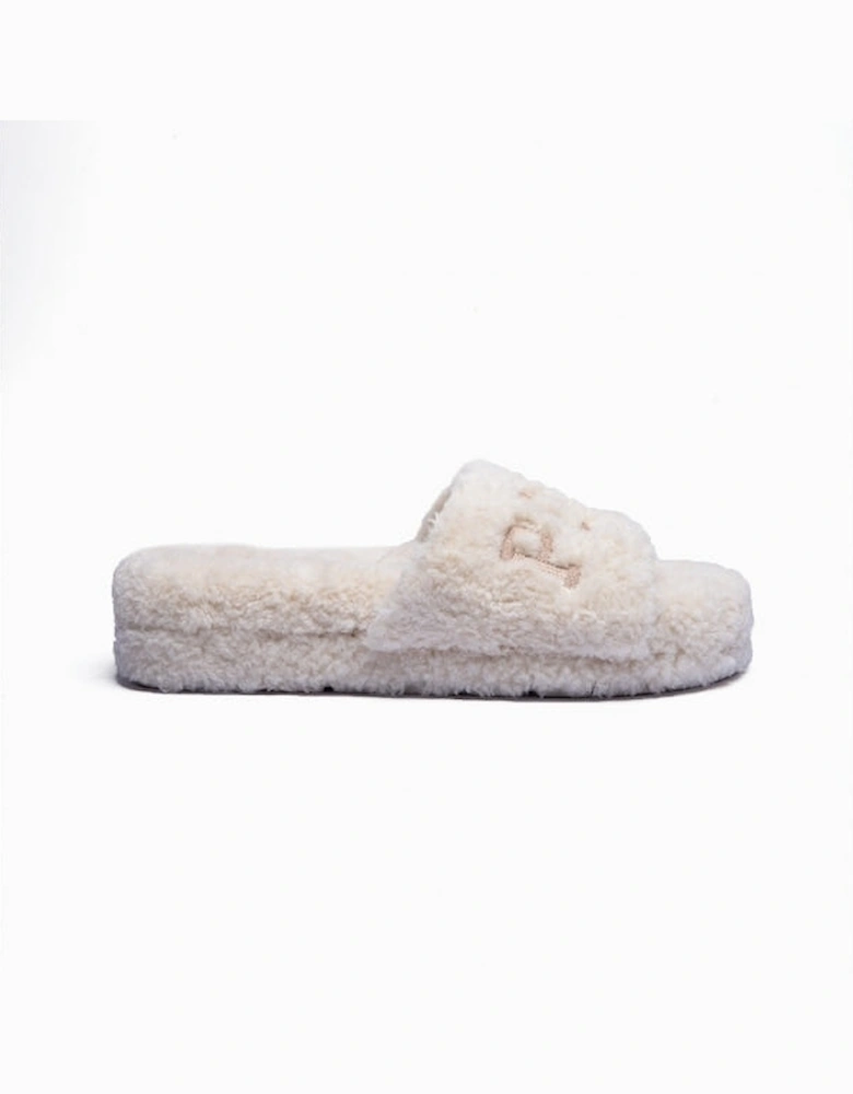 ROBIN PLATFORM Womens Slide Slippers Cream