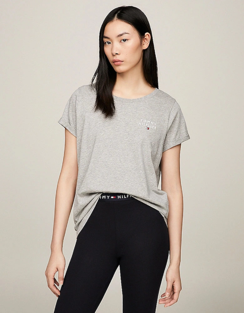 PURE COTTON Womens T-Shirt Light Grey Heather