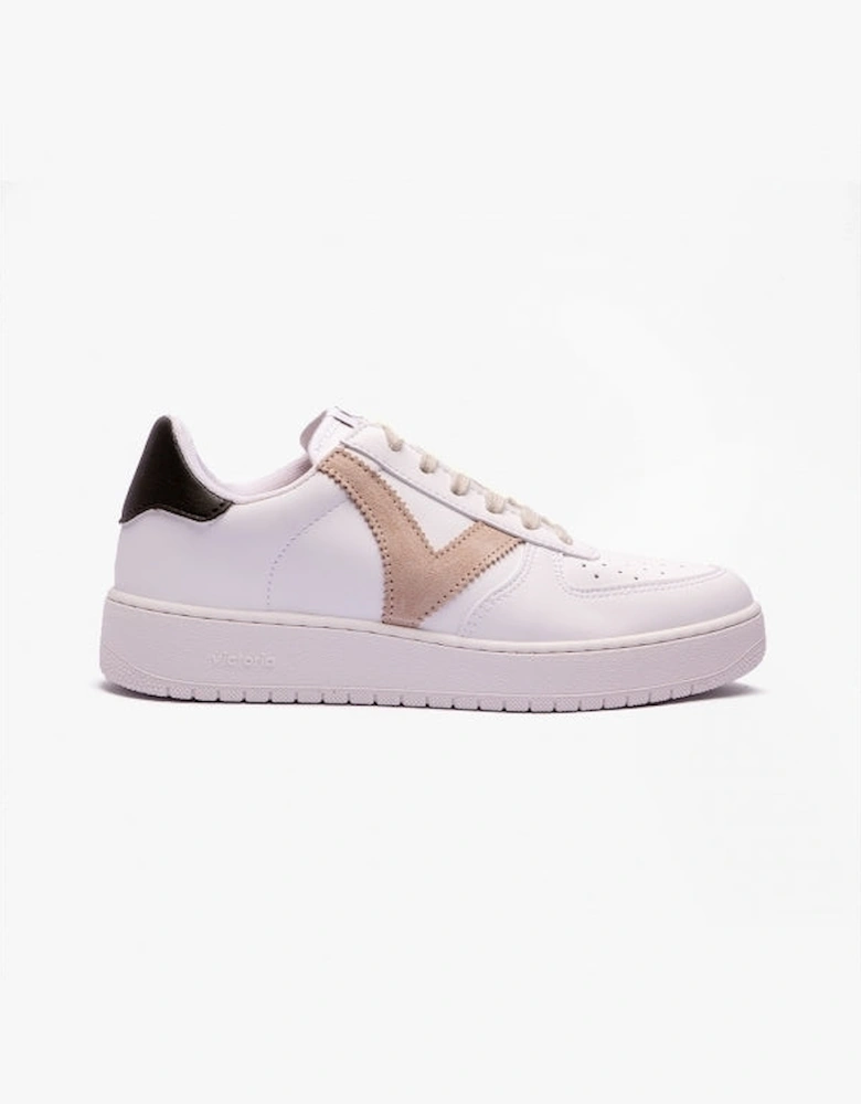 MADRID CONTRAST FAUX LEATHER Womens Trainers Taupe