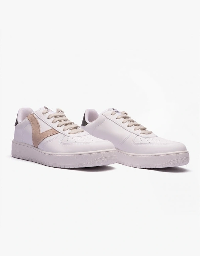 MADRID CONTRAST FAUX LEATHER Womens Trainers Taupe