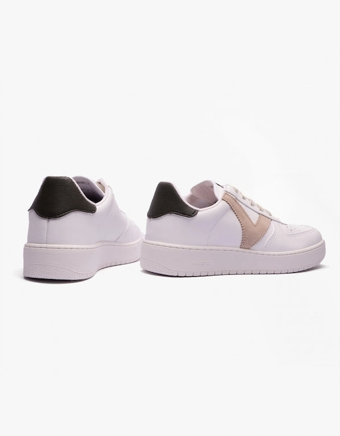 MADRID CONTRAST FAUX LEATHER Womens Trainers Taupe