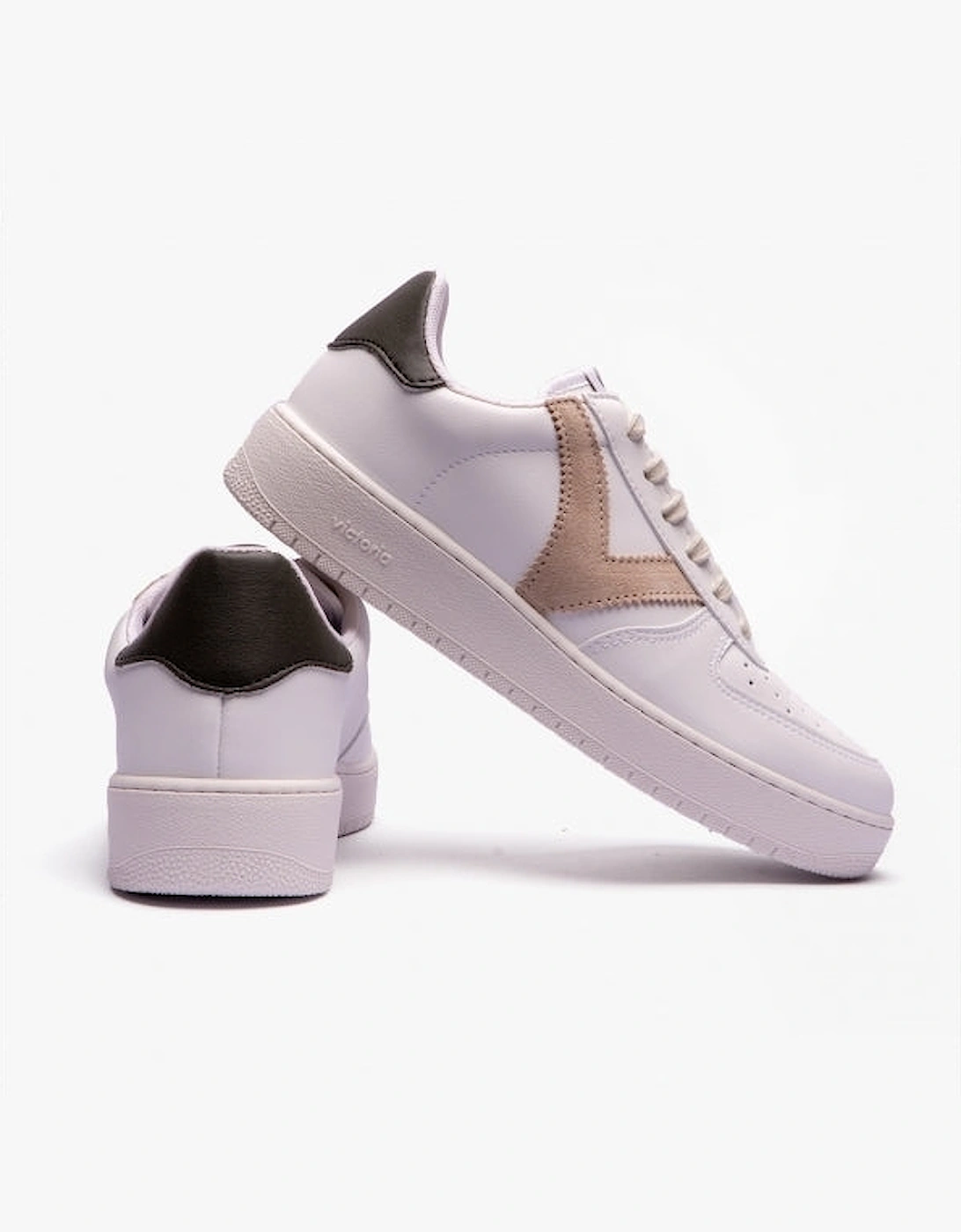 MADRID CONTRAST FAUX LEATHER Womens Trainers Taupe