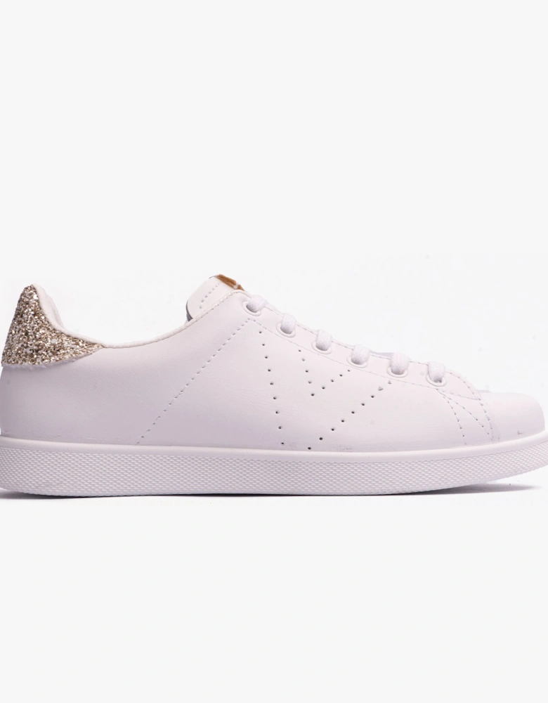 TENIS LEATHER & GLITTER Womens Trainers Cava