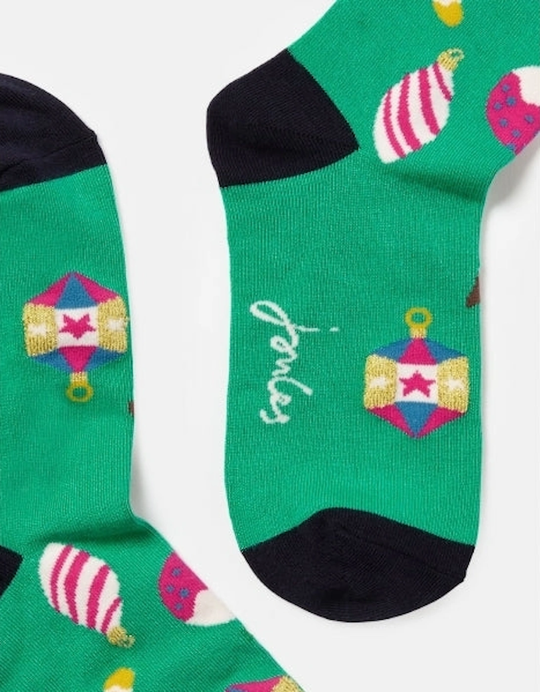 GIFT SOCK Womens Socks Green Xmas: UK 4-8