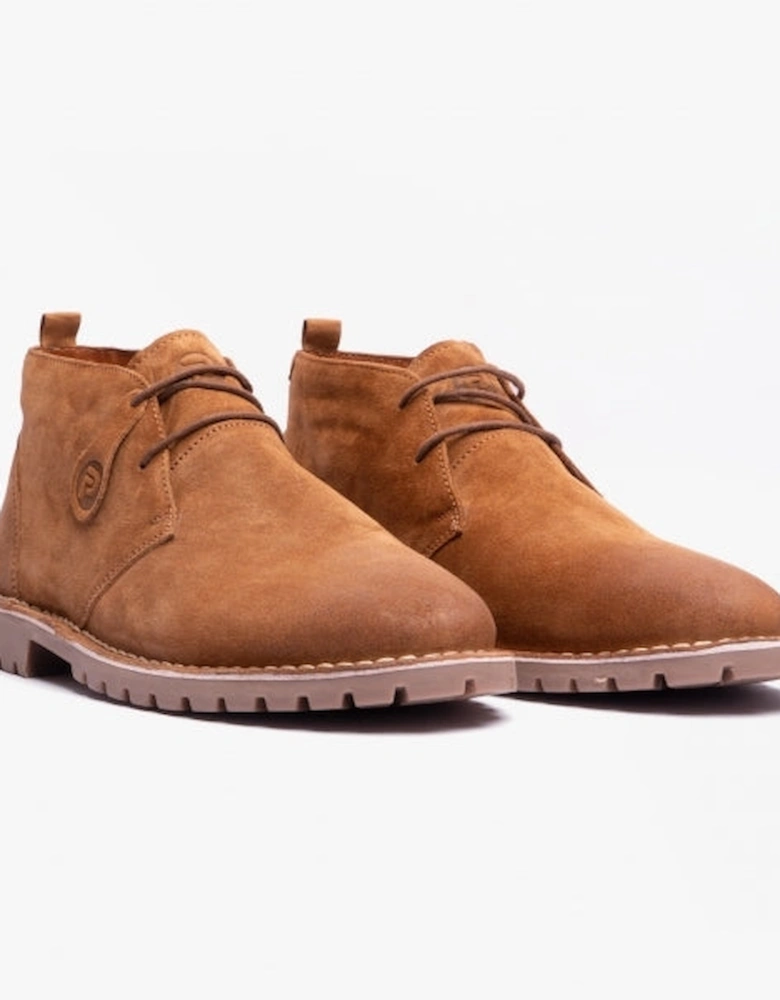 COOPER Mens Desert Boots Cognac