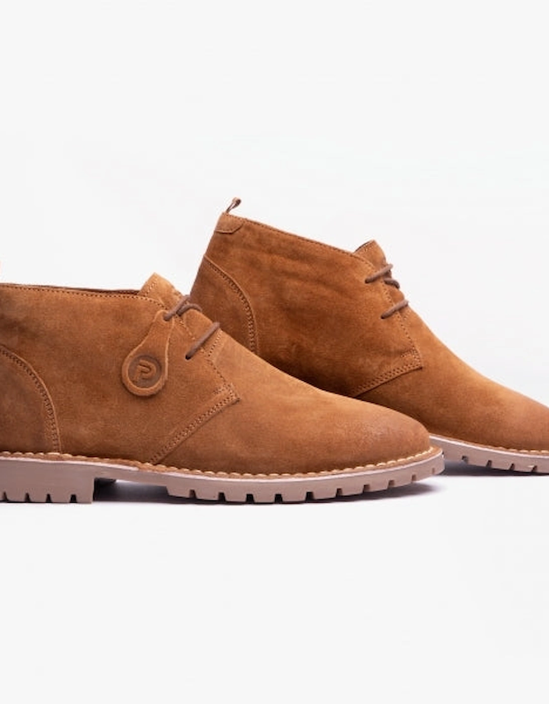 COOPER Mens Desert Boots Cognac