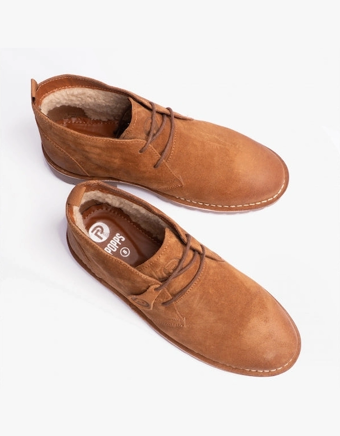 COOPER Mens Desert Boots Cognac