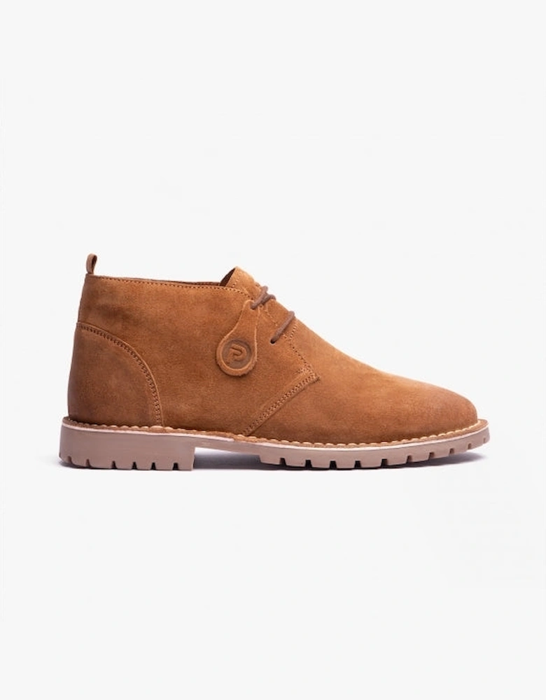 COOPER Mens Desert Boots Cognac