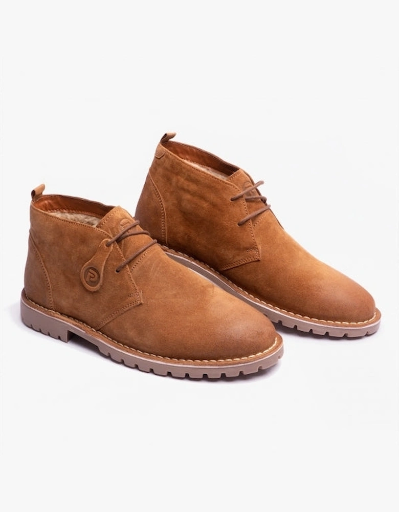 COOPER Mens Desert Boots Cognac